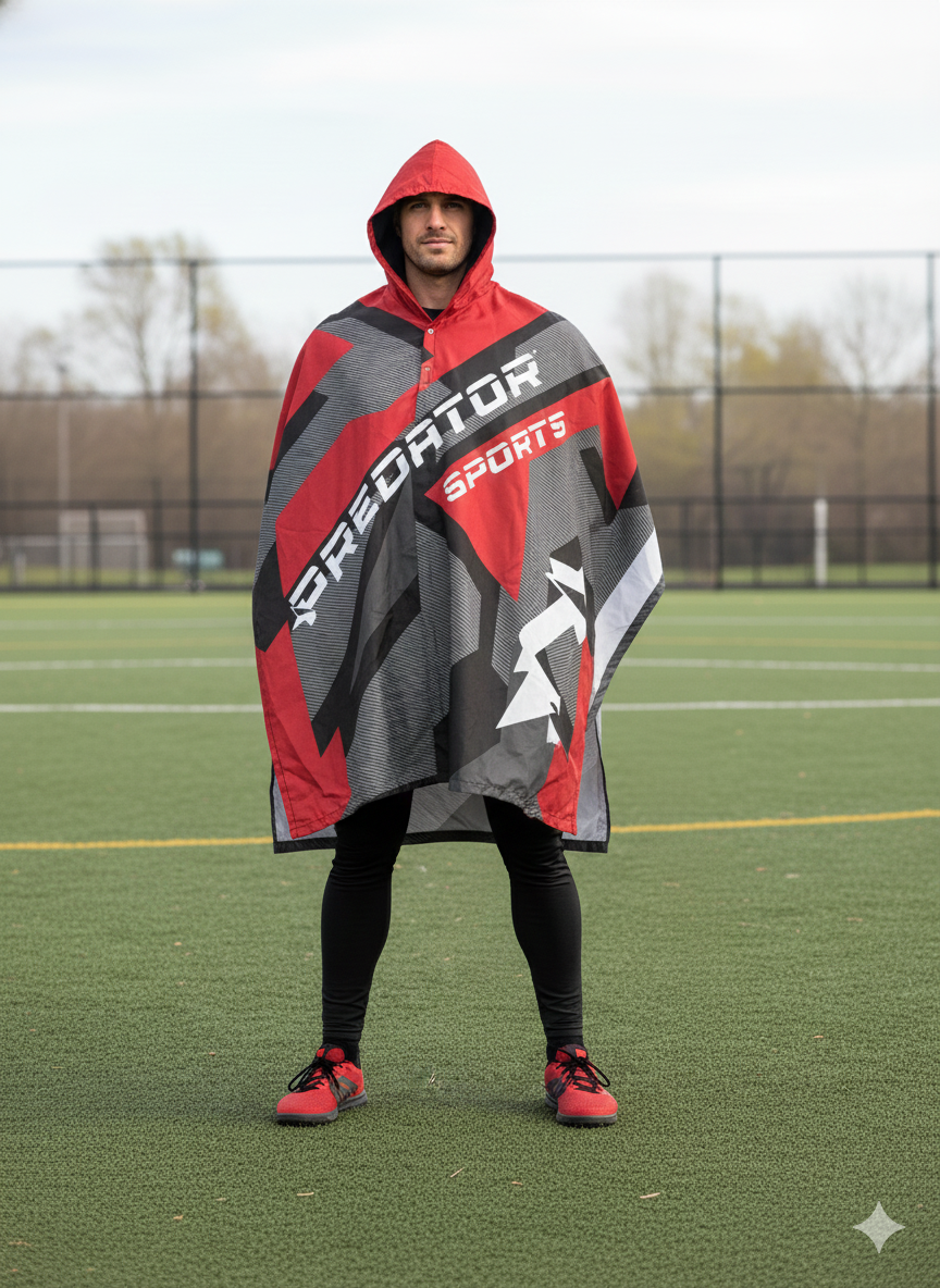Predator Sports Custom Team Cape Jacket - Fully Customizable For Your Team - Perfect for Winter Sideline Jacket - Lacrosse, Football, Soccer and More