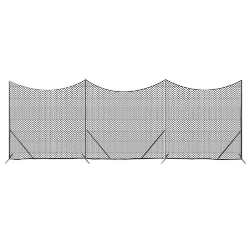 Free Standing Barrier Backstop with 3mm Black Poly Netting 10' x 30' - Predator Sports 